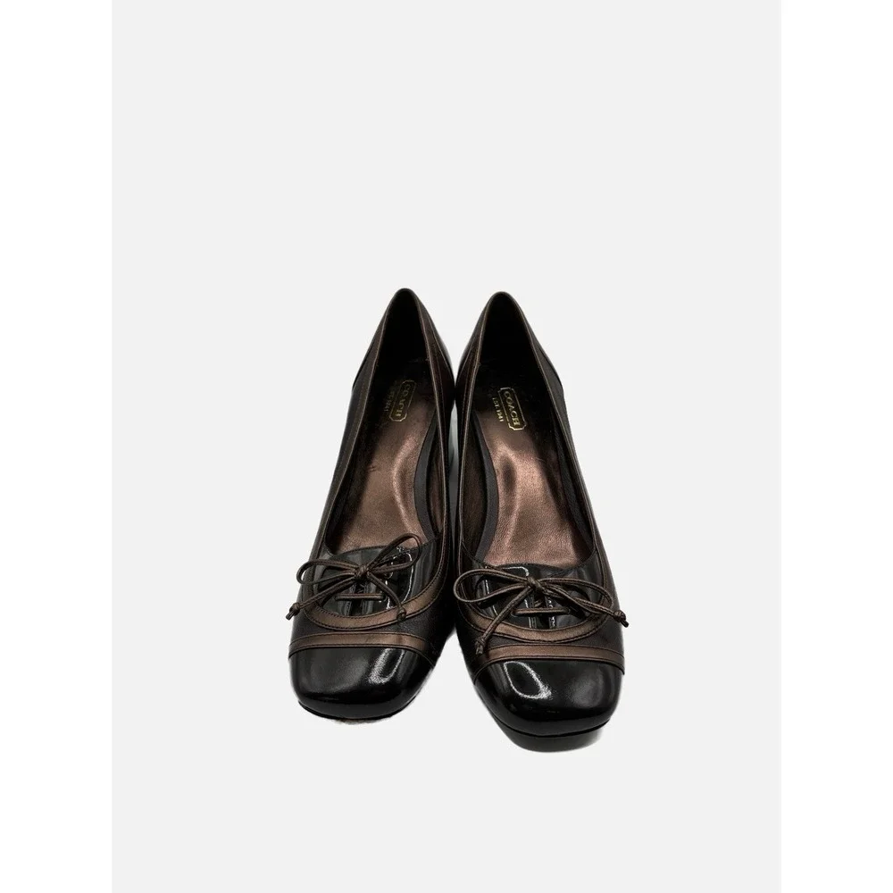 Coach Vintage Retro Lace Up Chunky Heels Brown Size 8.5 B